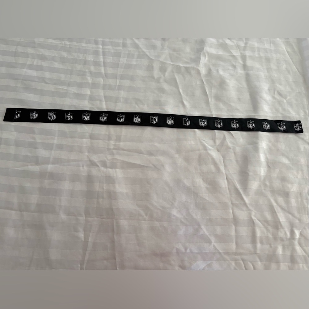 NFL Logo Black and White Ribbon With Hook and Loop Fasteners (Good Condition)